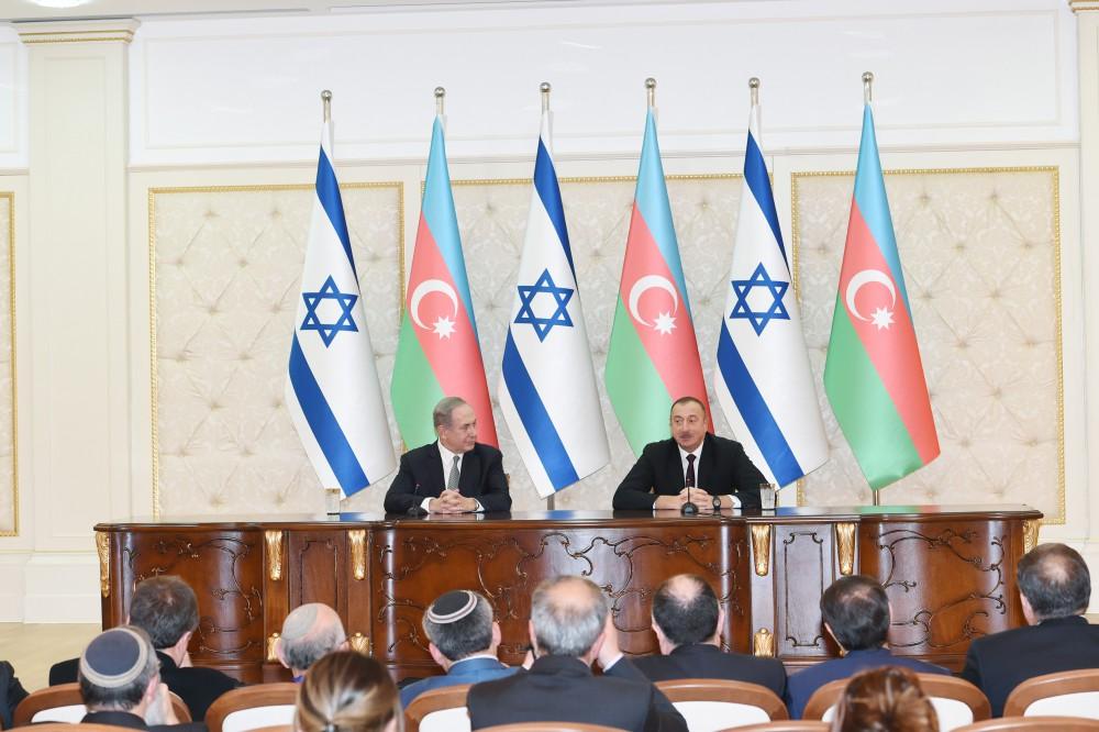 Ilham Aliyev, Benjamin Netanyahu make press statements (PHOTO)