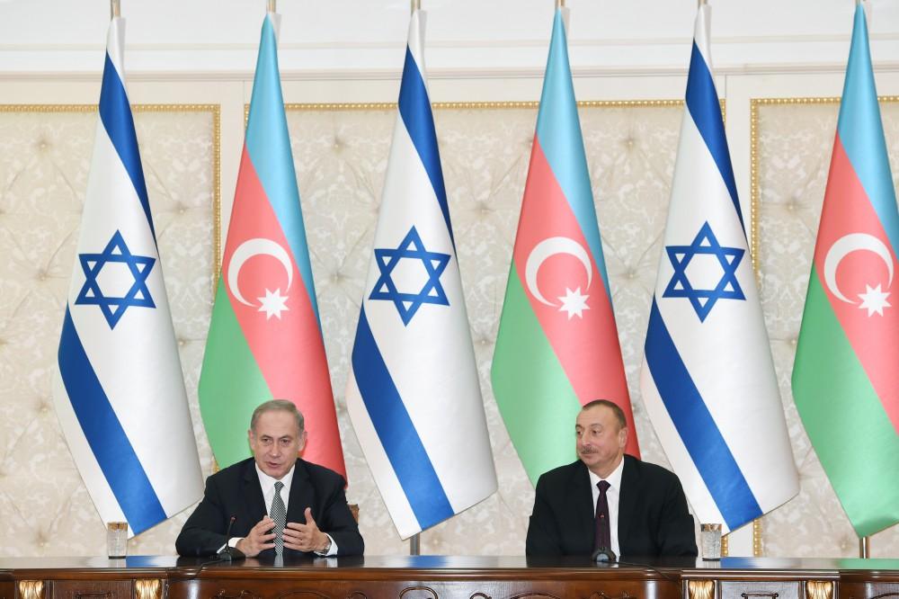 Ilham Aliyev, Benjamin Netanyahu make press statements (PHOTO)