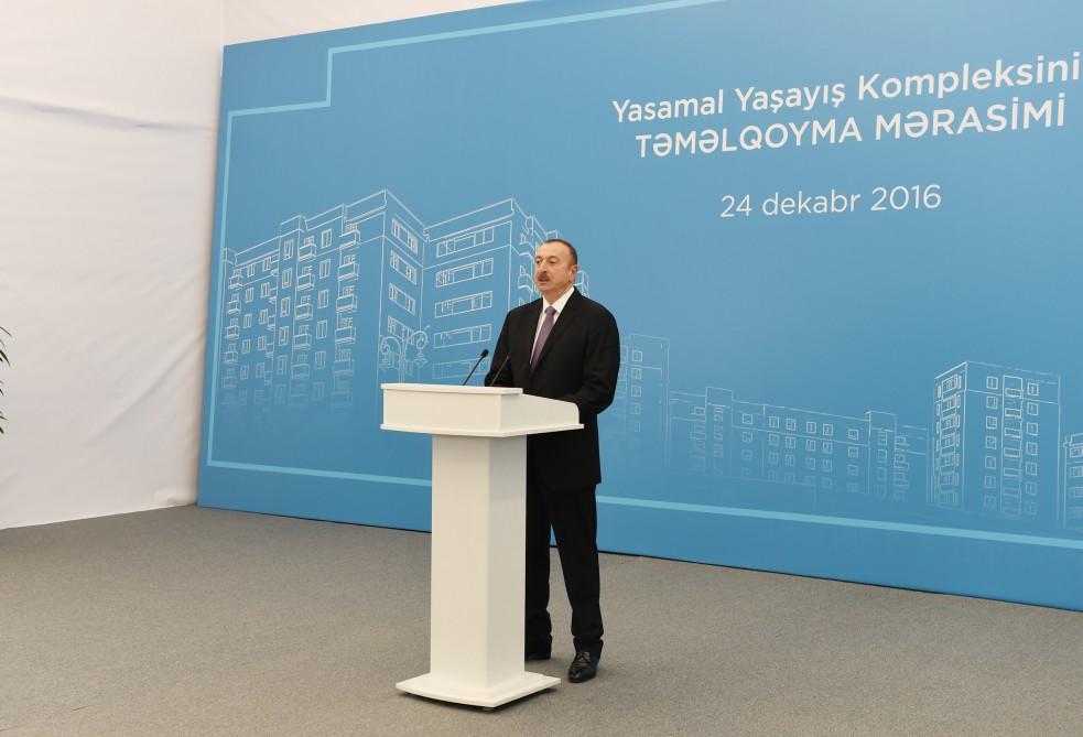 Ilham Aliyev, his spouse attend groundbreaking ceremony of 9-storey building in Yasamal (PHOTO)