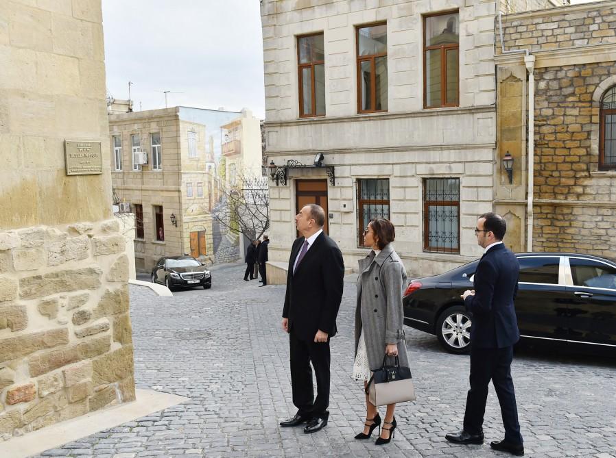 Ilham Aliyev, his spouse view renovated Baylar mosque (PHOTO)
