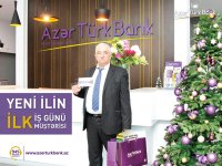 First working day of Azer Turk Bank begins with a gift  (PHOTO)