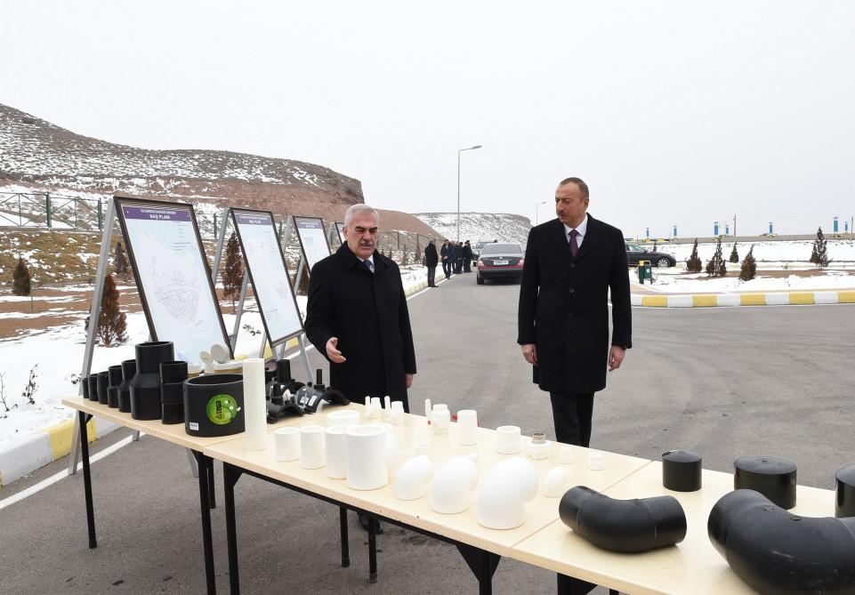 Ilham Aliyev attends ceremony to launch drinking water supply, sewage systems in Julfa (PHOTO)