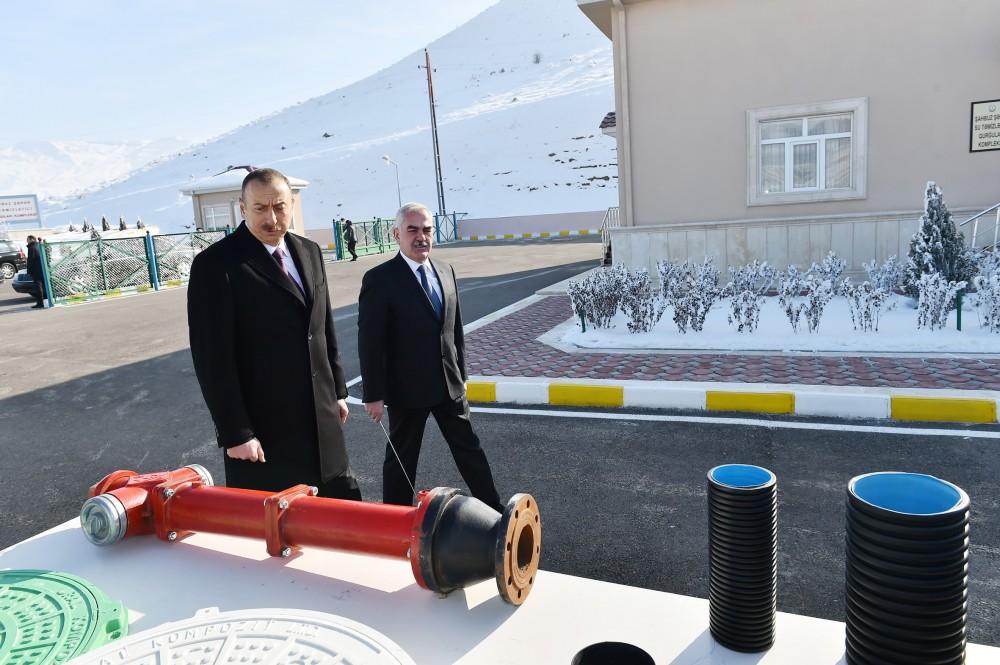 Ilham Aliyev launches drinking water supply system in Shahbuz (PHOTO)