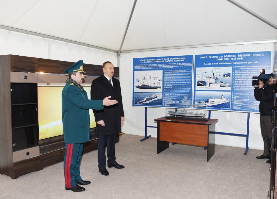 Ilham Aliyev views newly-constructed ‘Tufan’ ship of State Border Service (PHOTO)