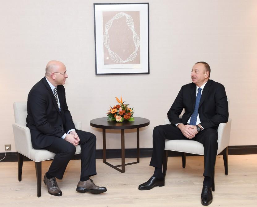 Ilham Aliyev meets President of Europe Selling & Market Operations at Procter & Gamble in Davos