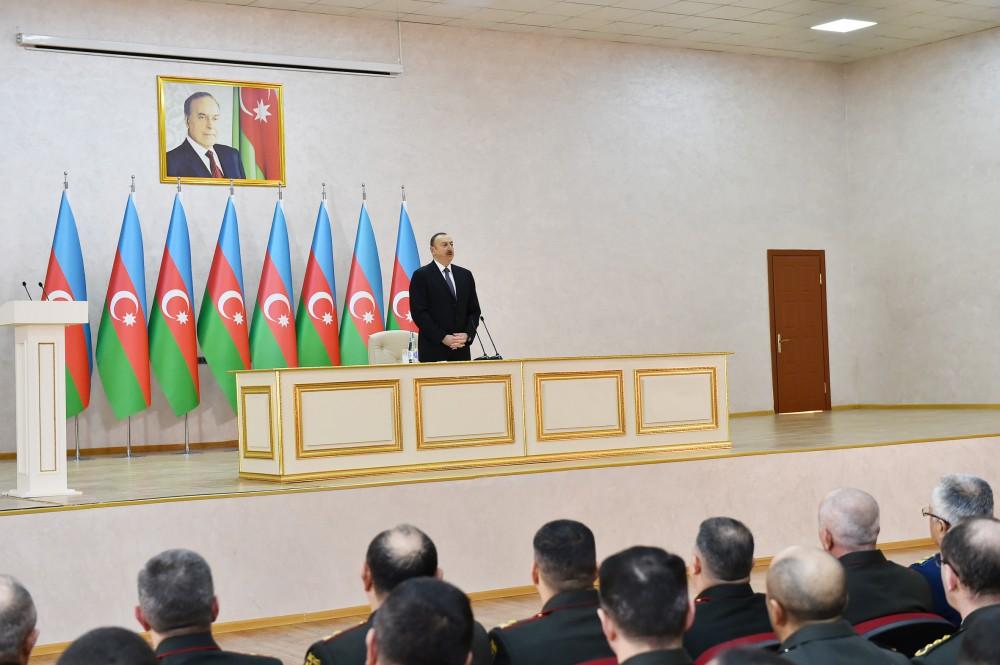 Президент Ильхам Алиев: Приобретенная у разных стран самая современная военная техника может уничтожить любую цель врага
