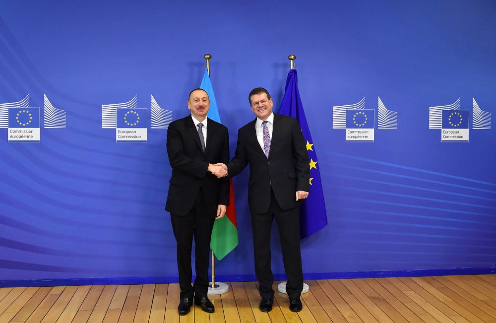 Ilham Aliyev meets European Commission VP Maros Sefcovic (PHOTO)