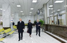 Ilham Aliyev, his spouse attend opening of newly renovated Baku Railway Station (PHOTO)