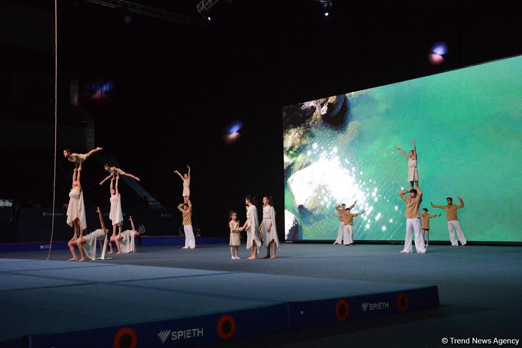 В Баку прошла генеральная репетиция церемонии открытия  Кубка мира по прыжкам на батуте и тамблингу (ФОТОРЕПОРТАЖ)