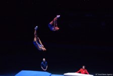 Квалификационные соревнования мужских и женских синхронных пар по прыжкам на батуте на Кубке мира FIG в Баку (ФОТОРЕПОРТАЖ-3)