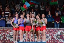 Bakıda batut gimnastikası üzrə Dünya Kubokunun qalibləri mükafatlandırılıb (FOTO)