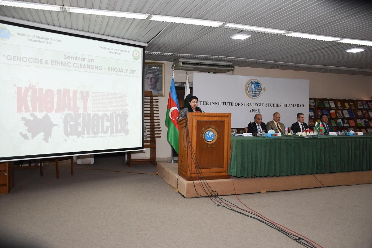 İslamabad Strateji Araşdırmalar İnstitutunda "Soyqırım və etnik təmizləmə: Xocalı-25" seminarı keçirilib (FOTO)