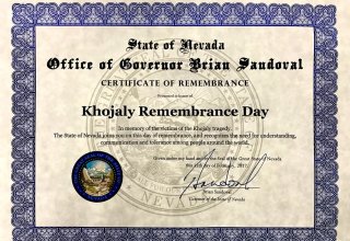 ABŞ-ın Nevada ştatının qubernatoru Xocalı faciəsinə dair bəyanat imzalayıb (FOTO)
