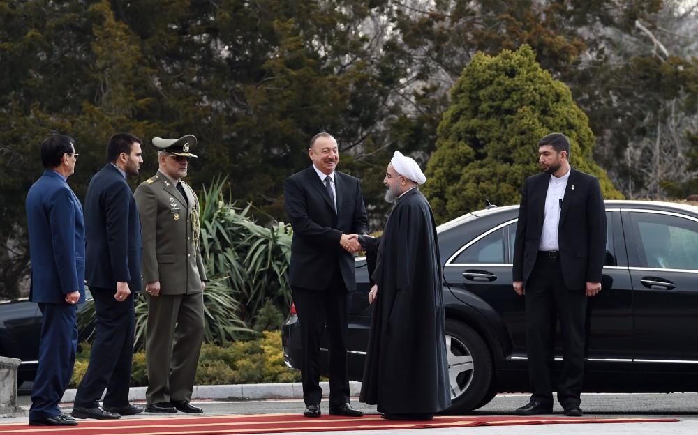 Official welcome ceremony held for Ilham Aliyev in Tehran (PHOTO)