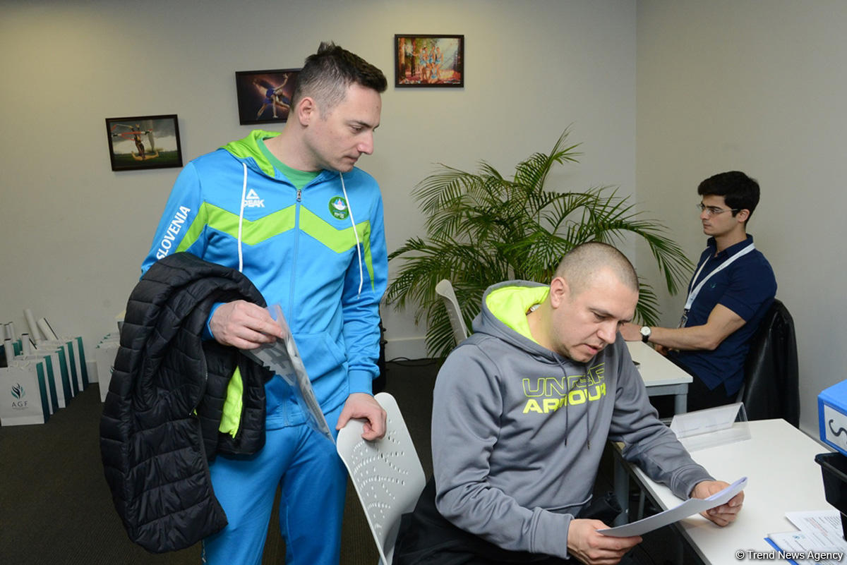Teams getting accredited for World Cup in artistic gymnastics in Baku (PHOTO)