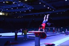 Bakıda idman gimnastikası üzrə Dünya Kuboku iştirakçılarının podium məşqləri başlayıb (FOTO)