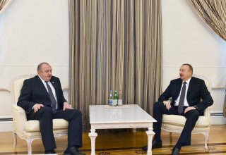 Ilham Aliyev meets Georgian president