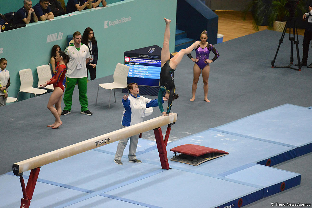 Bakıda idman gimnastikası üzrə Dünya Kubokunun ikinci günü başladı (FOTO)
