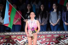 Bakıda idman gimnastikası üzrə Dünya Kuboku finalının ilk günündə qaliblərin mükafatlandırılma mərasimi keçirilib