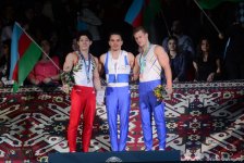 Bakıda idman gimnastikası üzrə Dünya Kuboku finalının ilk günündə qaliblərin mükafatlandırılma mərasimi keçirilib