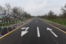Ilham Aliyev opens renovated highway in Saatli (PHOTO)
