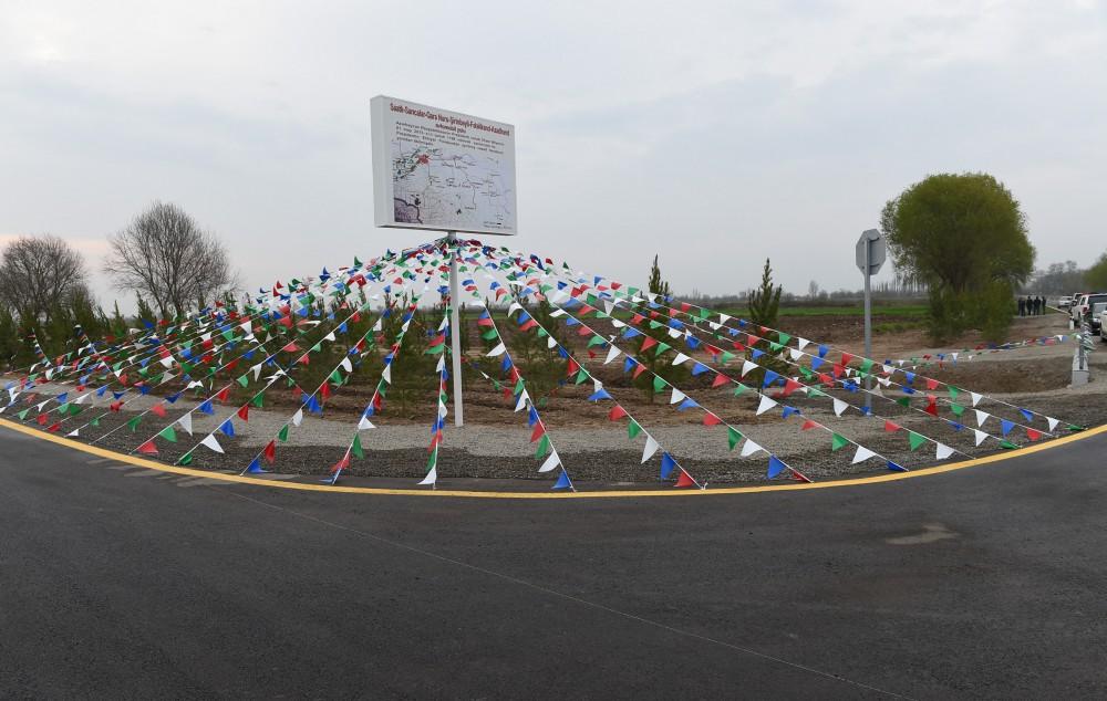 Ilham Aliyev opens renovated highway in Saatli (PHOTO)