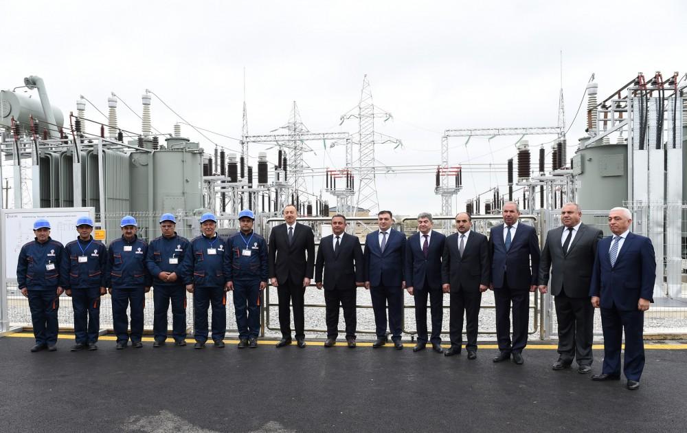 Ilham Aliyev launches substation in Saatli district (PHOTO)