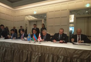 Азербайджан, Казахстан и Грузия подписали протокол в рамках  Транскаспийского транспортного коридора (ФОТО)