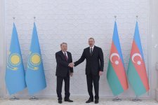 Qazaxıstan Prezidenti Nursultan Nazarbayevin rəsmi qarşılanma mərasimi olub (FOTO)