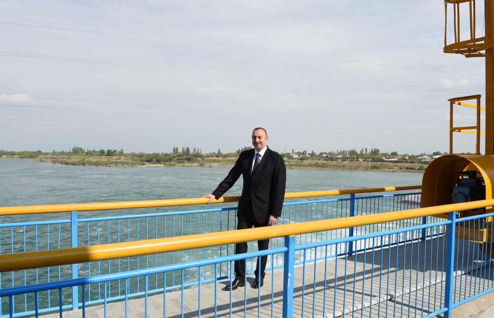 Prezident İlham Əliyev Varvara Su Elektrik Stansiyasının yenidənqurmadan sonra açılışında iştirak edib (FOTO)