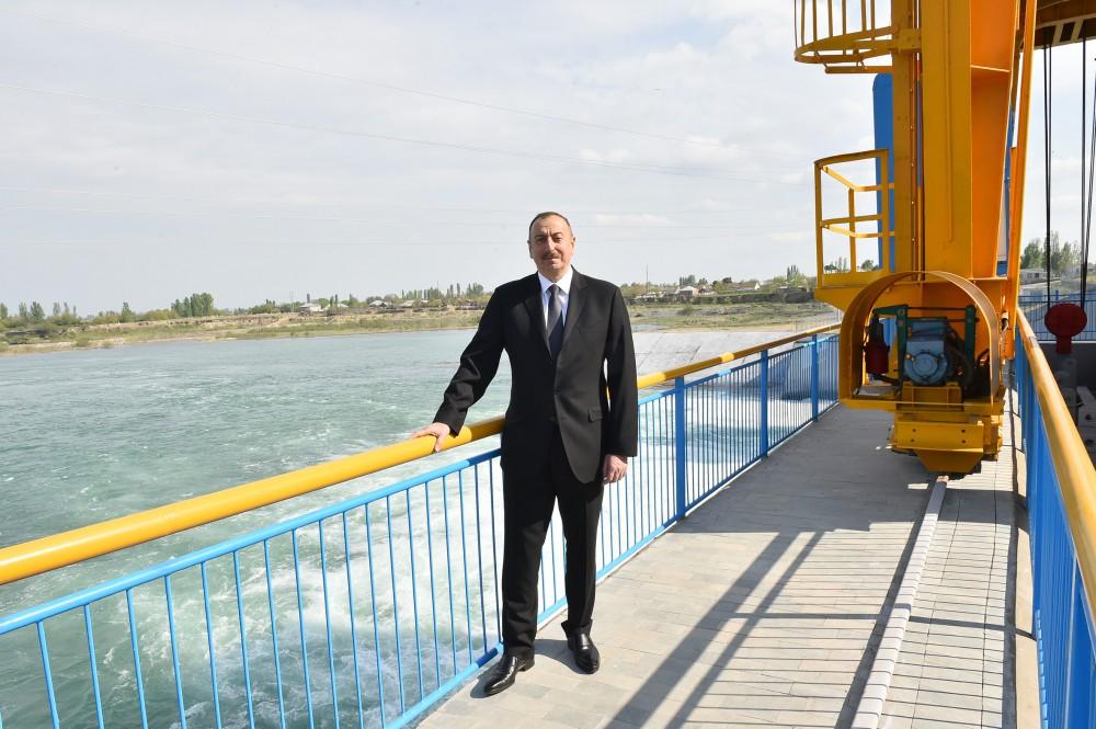 President Aliyev launched newly reconstructed Varvara Hydroelectric Power Station (PHOTO)
