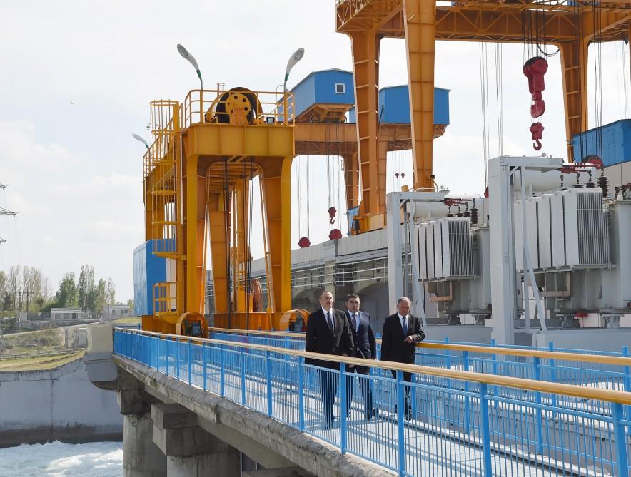 Президент Ильхам Алиев принял участие в открытии после реконструкции Варваринской гидроэлектростанции (ФОТО)