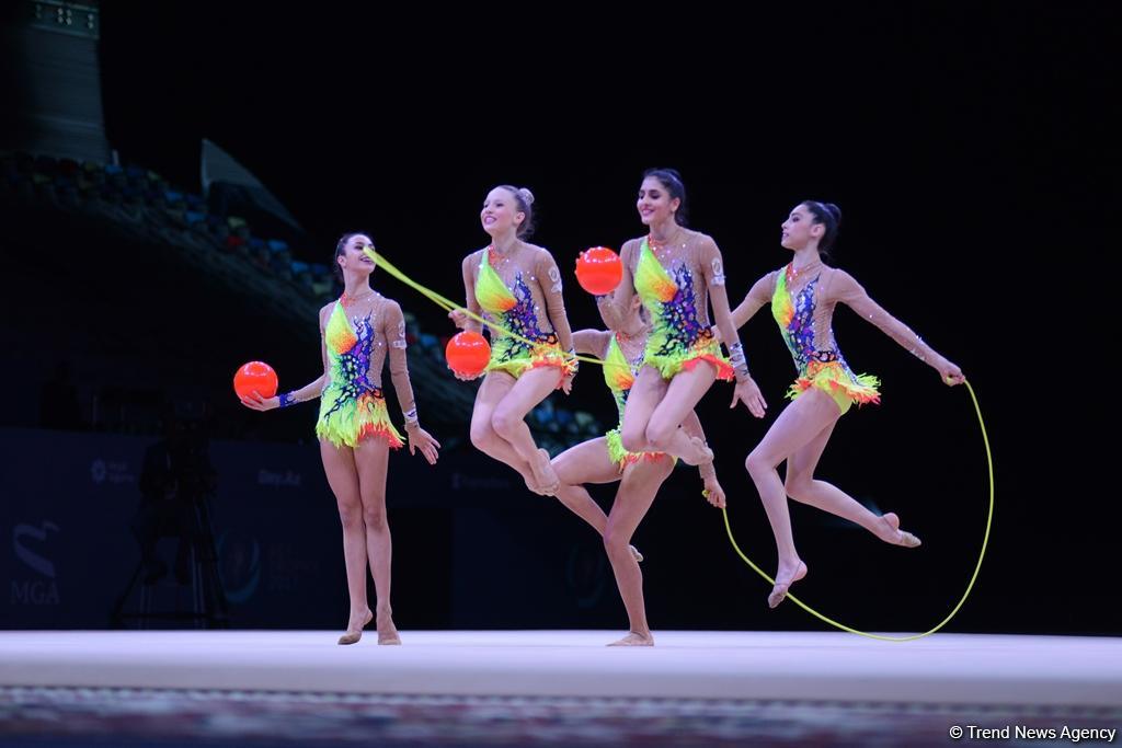 Bədii gimnastika üzrə Dünya Kuboku yarışlarında (FOTO)