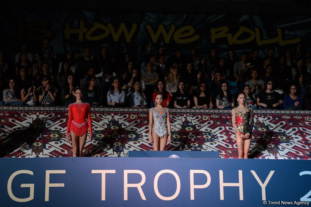 Bakıda bədii gimnastika üzrə dünya Kubokunun qaliblərinin mükafatlandırılma mərasimi keçirilib (FOTO)