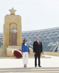 Azerbaijani president, first lady attend ceremony to mark Victory Day in Baku (PHOTO)