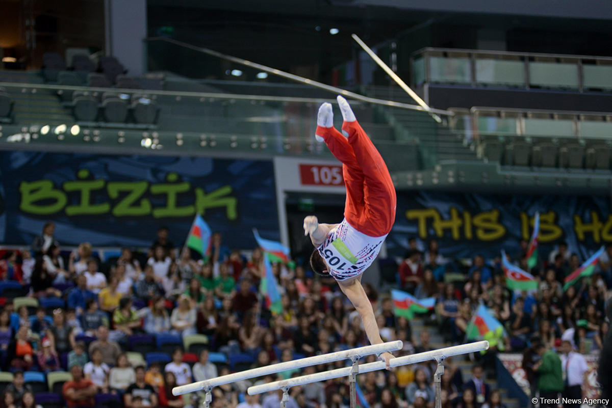 Азербайджанские спортивные гимнасты на чемпионате мира в Канаде