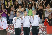 Bakı-2017: İdman gimnastikası yarışlarında qalib komandalar mükafatlandırılıb (FOTO)