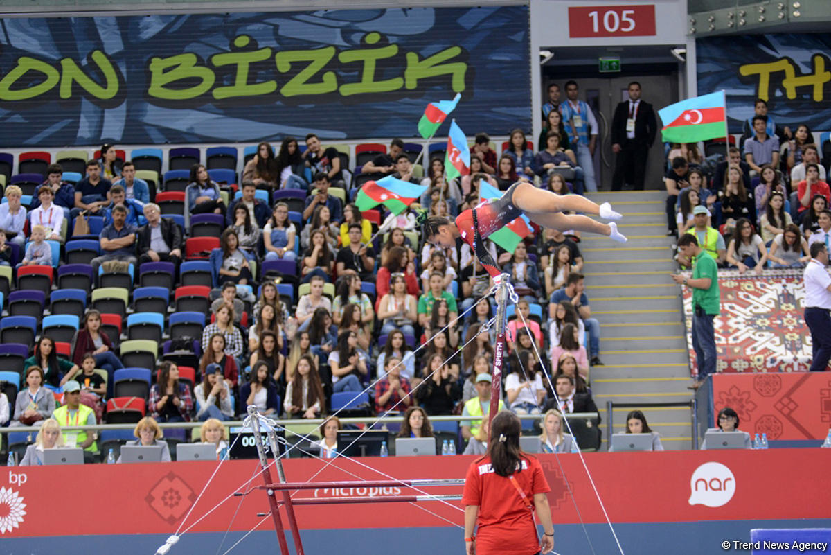 В рамках IV Игр исламской солидарности в Баку стартовали финалы по спортивной гимнастике  (ФОТО) - Gallery Image
