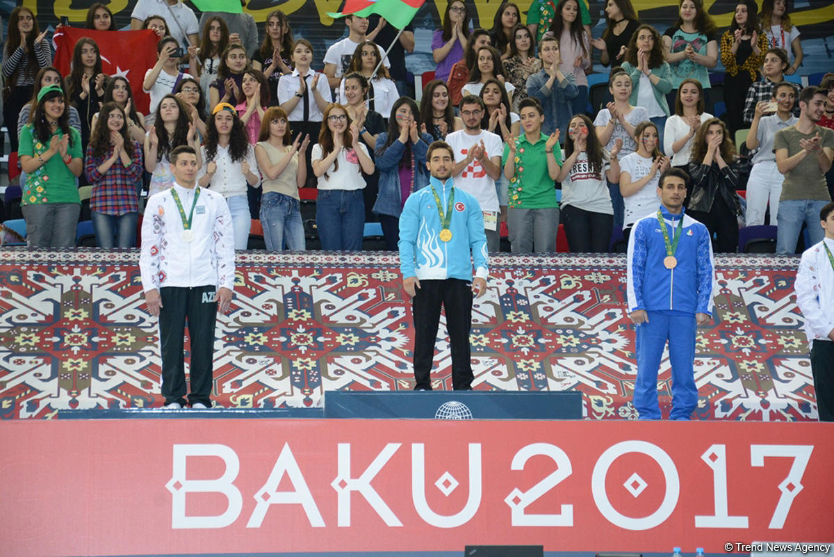 IV İslam Həmrəyliyi Oyunlarında idman gimnastikası üzrə fərdi yarışların qalibləri mükafatlandırılıb (FOTO)