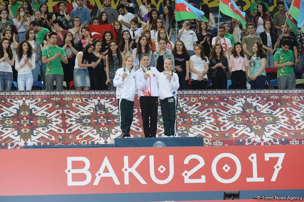 Bakı-2017: İdman gimnastikası üzrə fərdi yarışların qalibləri mükafatlandırılıb (FOTO)