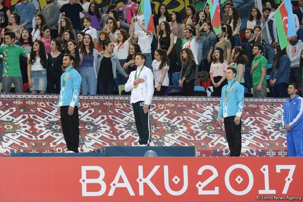 Bakı-2017: İdman gimnastikası üzrə fərdi yarışların qalibləri mükafatlandırılıb (FOTO)