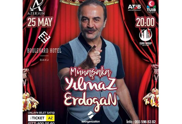 Турецкая звезда Йылмаз Эрдоган представит в Баку Stand up show "Münaşaka"