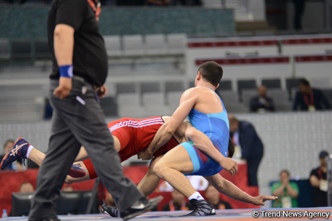 Azerbaijan wins first freestyle wrestling gold medal