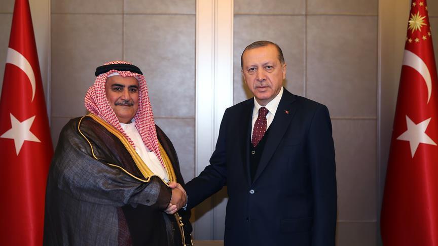 Cumhurbaşkanı Erdoğan Bahreyn Dışişleri Bakanı ile görüştü