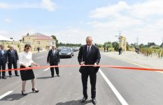 Prezident İlham Əliyev Cocuq Mərcanlı kənd yolunun açılışında iştirak edib (FOTO)