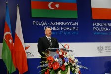 Президент Ильхам Алиев принял участие в церемонии открытия азербайджано-польского бизнес-форума в Варшаве (ФОТО)