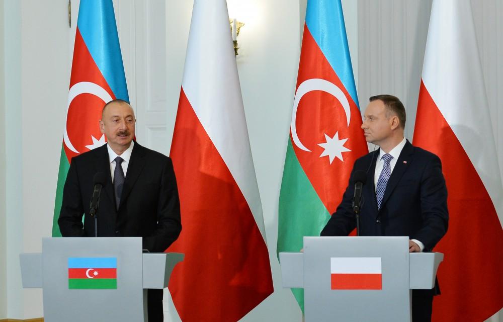 Президент Ильхам Алиев: Совместная декларация по стратегическому партнерству между Азербайджаном и Польшей охватывает все направления наших связей
