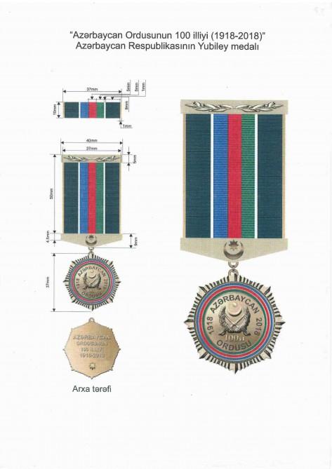 “Azərbaycan Ordusunun 100 illiyi (1918-2018)” yubiley medalı təsis edilib