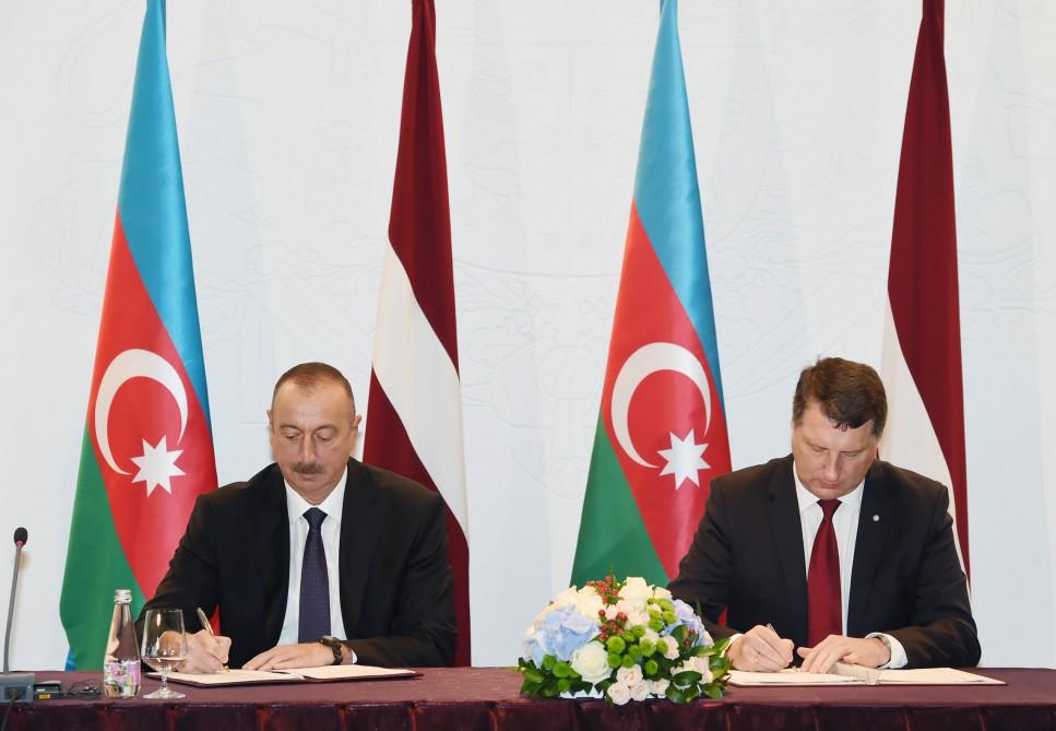 В Риге состоялось подписание азербайджано-латвийских документов (ФОТО)