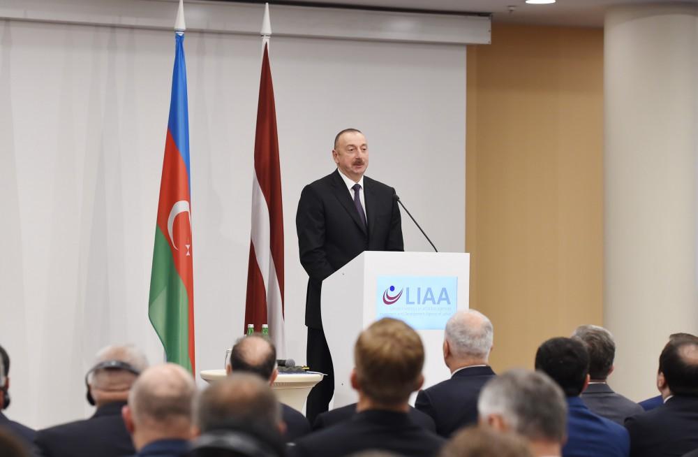 Ilham Aliyev attends Azerbaijan-Latvia business forum in Riga (PHOTO)